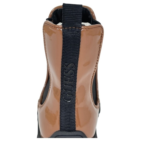 GUESS Hestia Cognac Patent Leather Womens Ankle Boots 5M - Picture 6 of 12